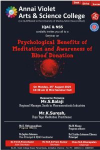 Psychological Benefits of Meditation and Awareness of Blood Donation.
