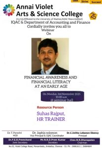 Webinar on Financial Awareness and Financial Literacy at an Earlier Age